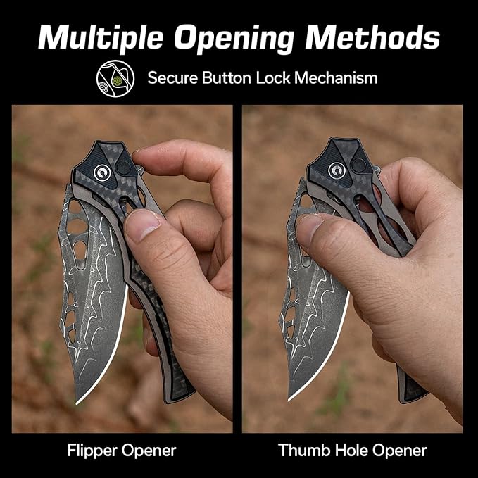 CIVIVI Pocket Knife for Men, Biophase Flipper Tactical Folding Knife, 3.48" Damascus Blade Aluminum