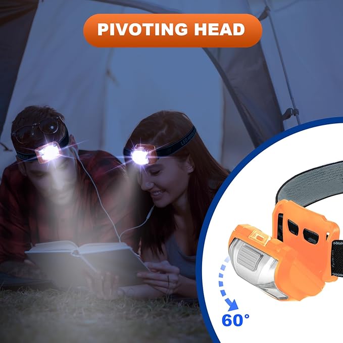 Macarrie 18 Pack LED Headlamps IPX4 Waterproof 3 Modes Headlamp Flashlight Bright Head Lights