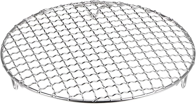 HARFINGTON Round Cooking Rack 8.3-inch 201 Stainless Steel Cross Wire Barbecue Grill Net with 20mm