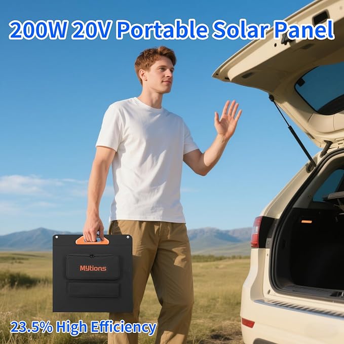 200W Portable Solar Panel for Power Station, Compatible with Jackery, Ecoflow, Bluetti, Anker and