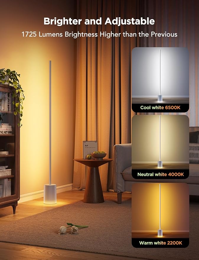 Govee Floor Lamp 2 with Matter, RGBIC, Warm Cool White LED, Alexa Compatible, 1725lm, Music Sync