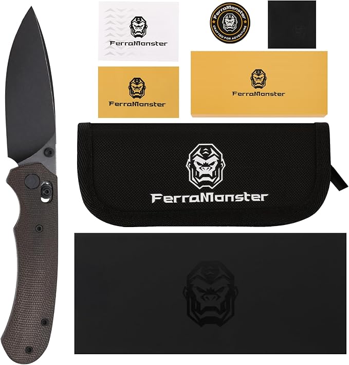 Folding Knife,Pocket Knife,3.31??154CM Blade,Erogonomic Canvas Micarta Handle,Survival Camping