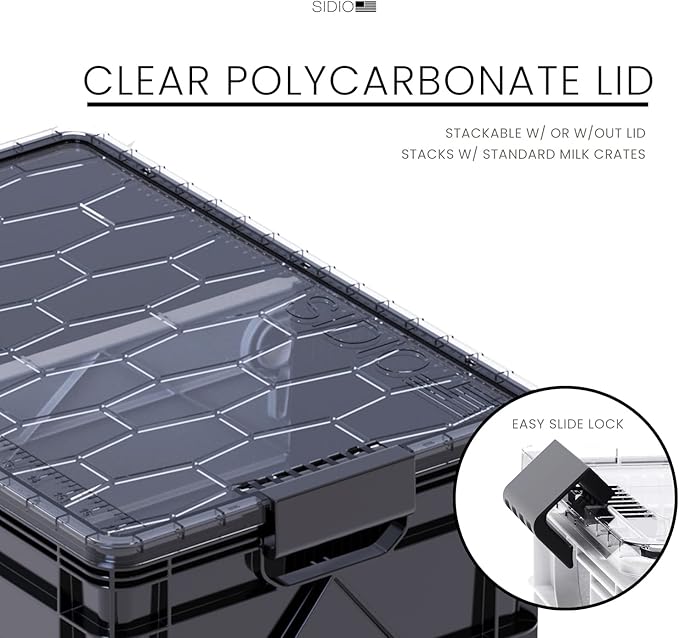 SIDIO CRATE Starter Pack - Two Full Size and One Half Size SidioCrate, Stackable Outdoor Organizer
