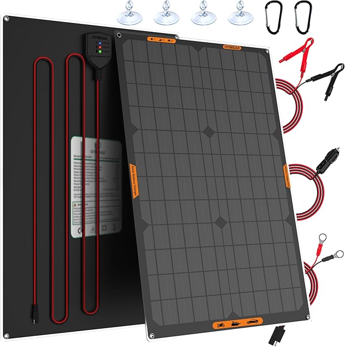 OYMSAE 30 Watt 12 Volt Solar Panel Solar Trickle Charger 30W 12V Portable Solar Battery Charger &