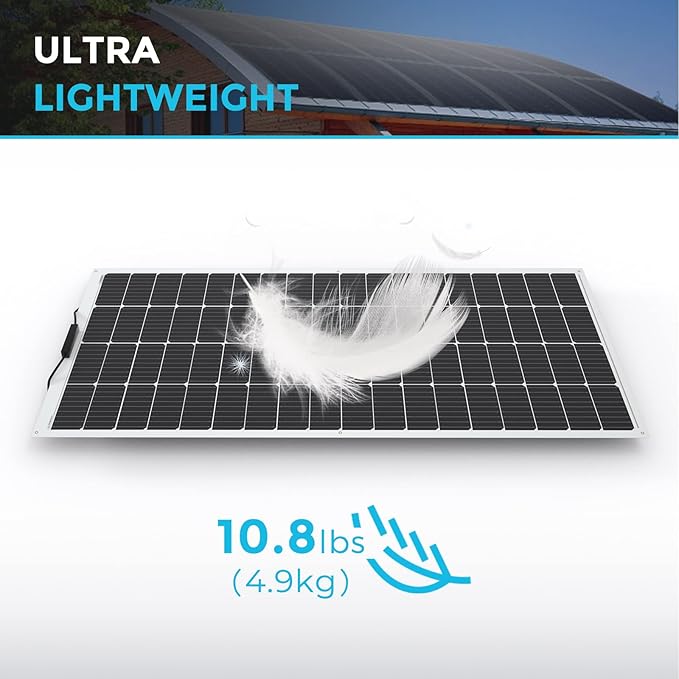 Renogy Flexible Solar Panel 200W, 240° Ultra Flexible 200 Watt Solar Panel 12 Volt for Marine RV