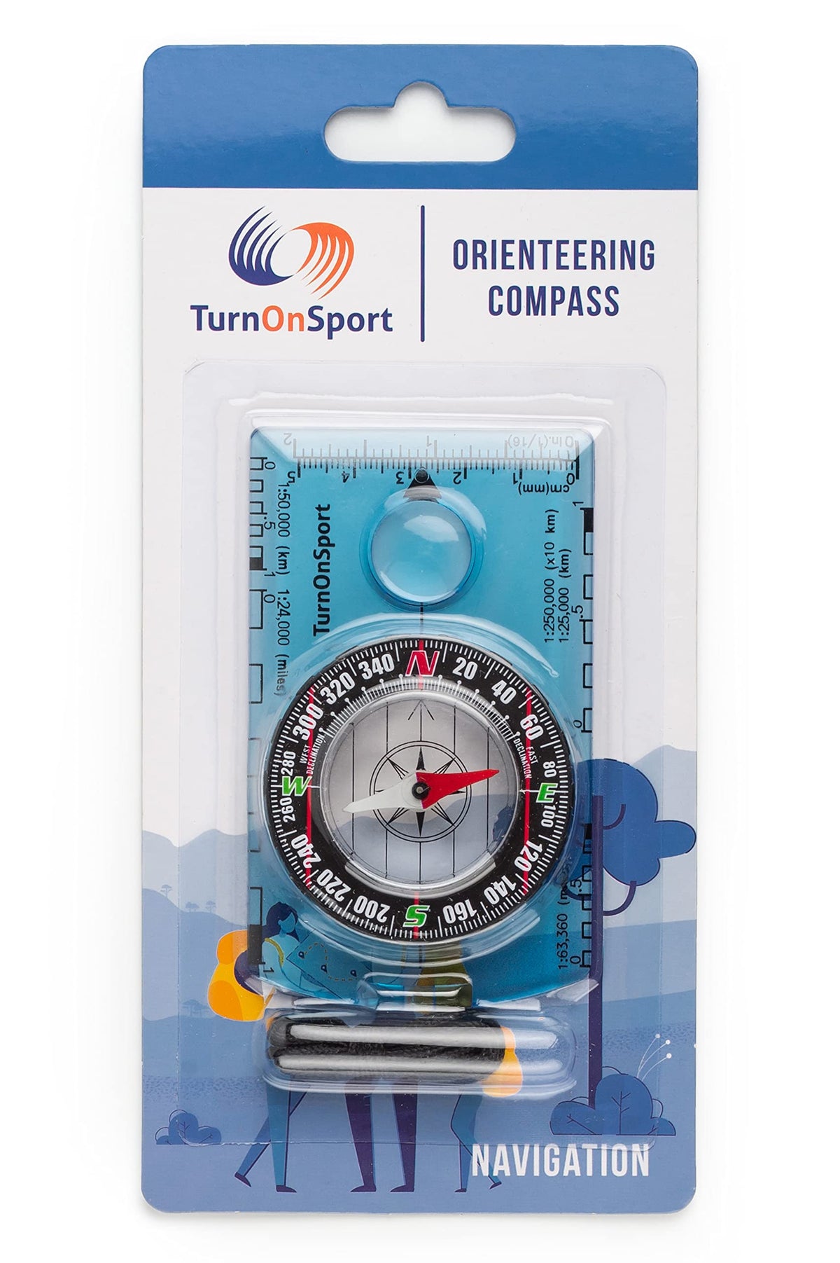 TurnOnSport Orienteering Compass - Blue - product view 5