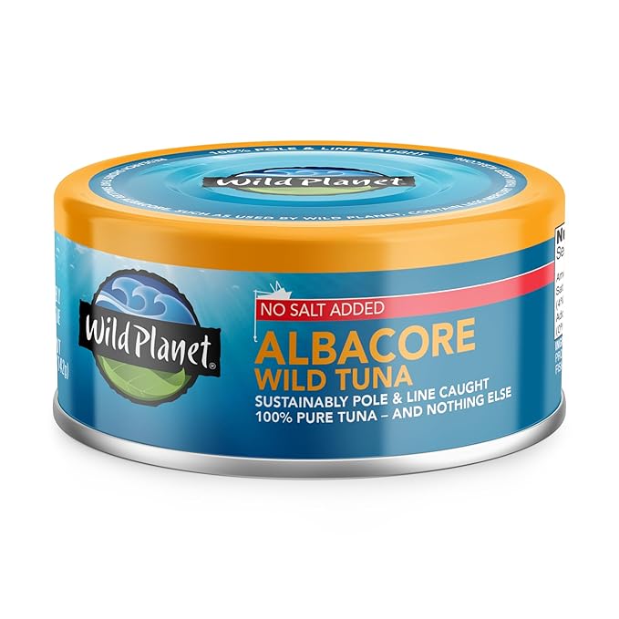 Wild Planet Wild Albacore Tuna, No Salt Added, Canned Tuna, Sustainably Wild-Caught, Non-GMO