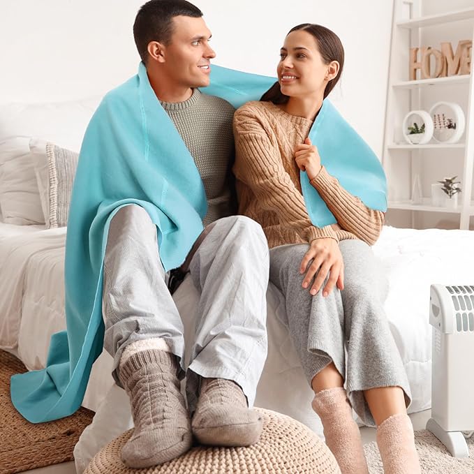 Peryiter 2 Pcs Military Wool Blanket Large 64" x 88" Camping Blanket Survival 3.3 Lbs Each Thick