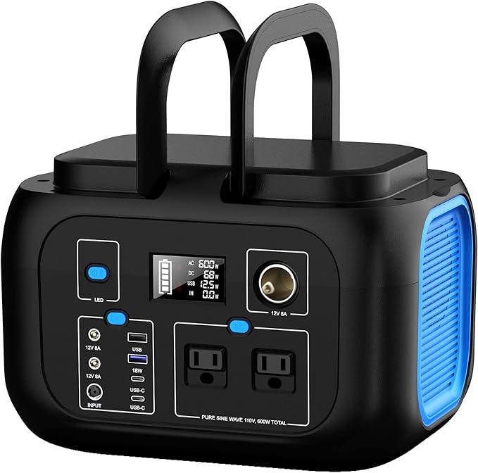 Portable Power Station 600W Power Bank 296Wh Solar Generator Lithium Battery Portable Generator
