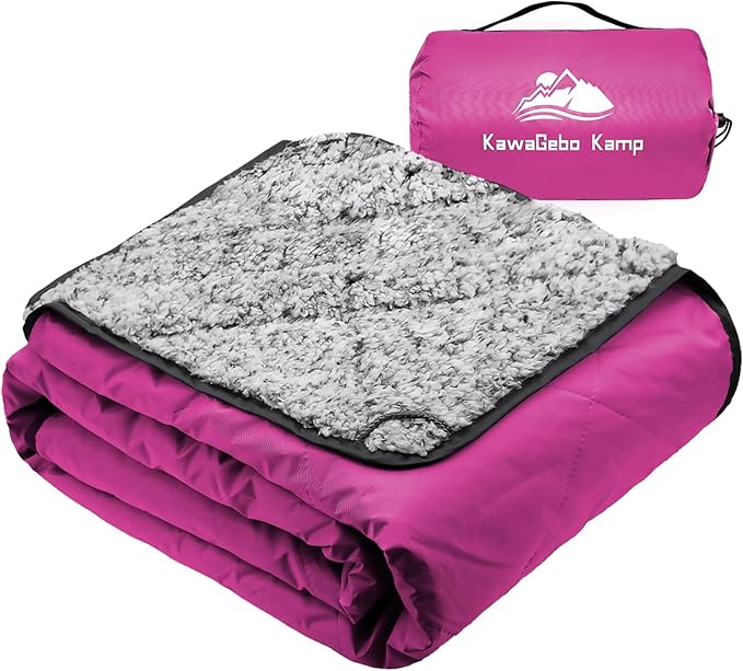 Sherpa Warm Outdoor Camping Blanket - Waterproof Stadium Blanket for Cold Weather, Camp, Sports Mom