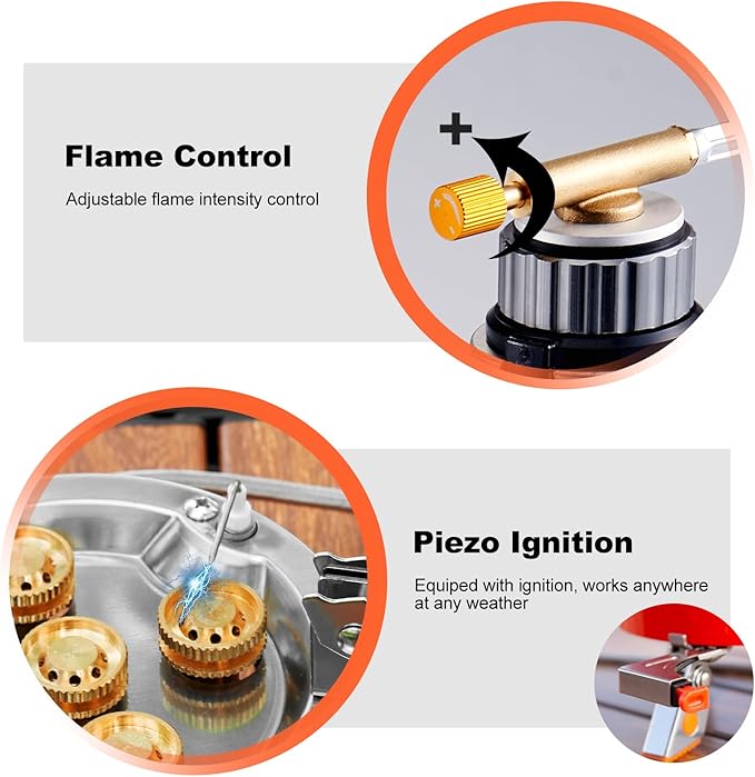 Odoland 9000W Portable Camping Stove Lightweight Camp Stove Collapsible Backpacking Stove with EVA