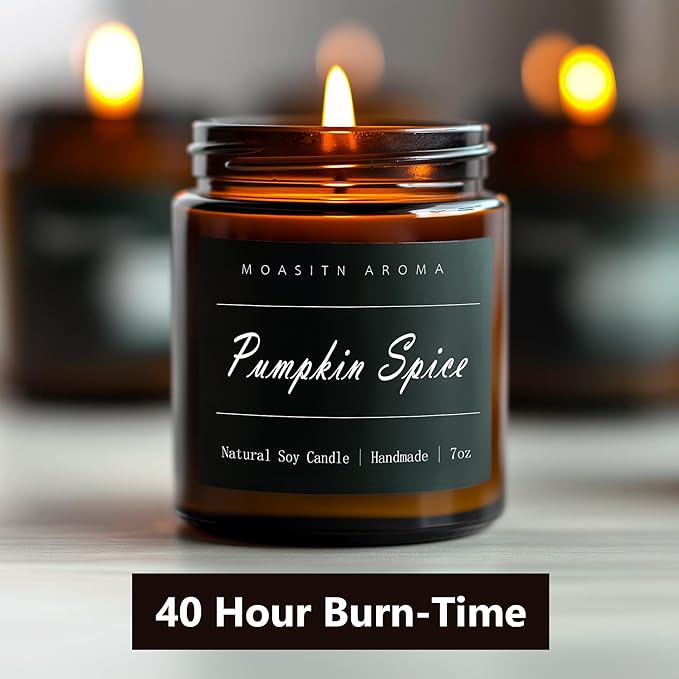 MOASITN Pumpkin Spice Heavenly Scented Candles for Home| Natural Soy Fall Candle| Handmade Long