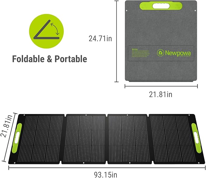 Newpowa 200W Portable Solar Panel Kit with Adjustable Kickstand Case,200Watt 12Volt Foldable