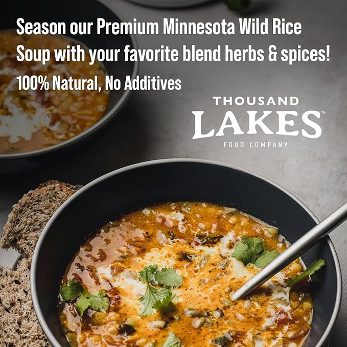 Thousand Lakes Minnesota Wild Rice Soup Mix with Vegetables - 1 pound | Fat Free | 20+ Servings |