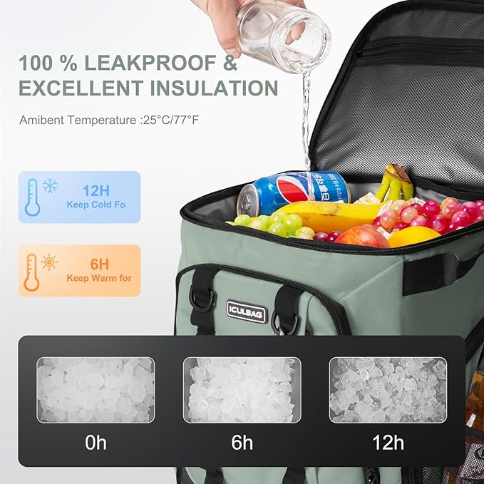 Beach Cooler Backpack for Men 36cans Insulated Backpack Cooler Lunch Bag for Women Camping Hiking