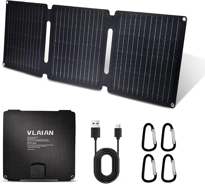 30W Portable Solar Panel,Foldable Solar Panels Charger for Camping Hiking Outdoor,IP65 ETFE