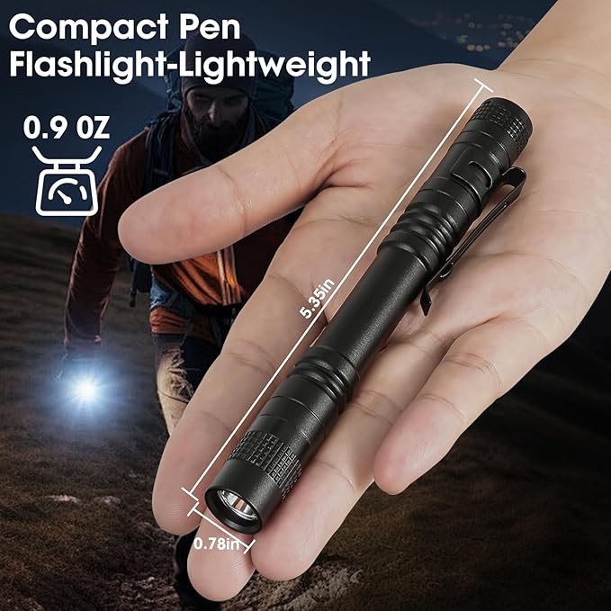 Pen Light Flashlight 2Pcs, LED Small Mini Pen Lights for Home, Emergency, Handheld Pocket