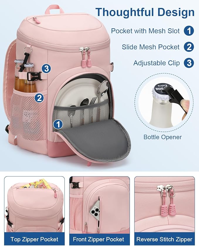 Cooler Backpack Insulated Waterproof,30 Cans Backpack Coolers Leakproof Lunch Backpack for Men