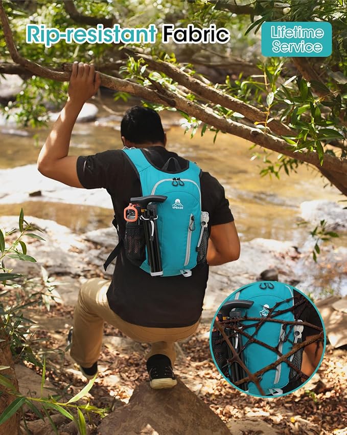Small Hiking Backpack with Front Phone Holder, Packable Back pack with Chest and Waist Strap