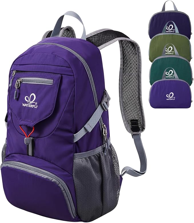 WATERFLY Small Lightweight Packable Backpack: 20l Ultra Light Foldable Travel Hiking Camping
