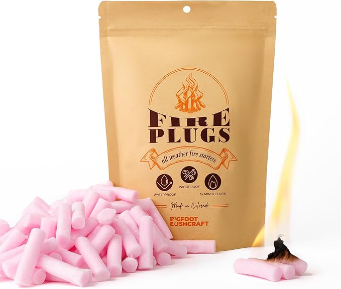 Non-Toxic Waterproof Fire Starters with 5+ Minute Burn for Emergencies, Survival, Campfires, Fire