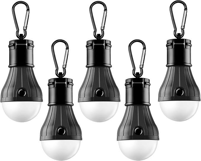Tent Lamp Portable LED Tent Lights 5 Packs Hook Hurricane Emergency Lights LED Camping Light Bulb