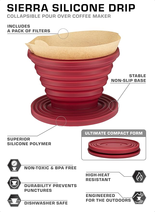COLETTI Sierra Camping Pour Over Coffee Dripper ??Collapsible Pour Over Coffee Dripper ??Includes