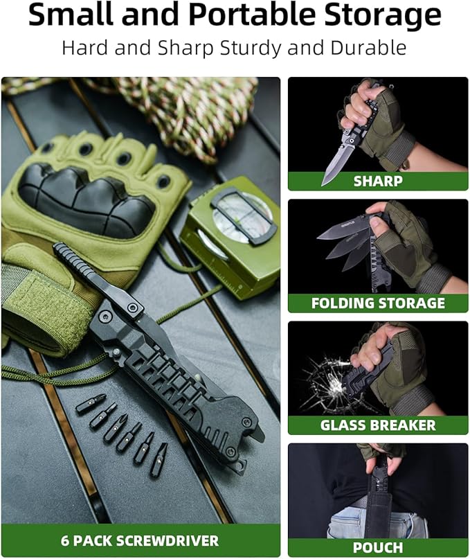 Multitool Knife 17 in 1Fire Starting Sticks, Bottle Opener, Saw Screwdrivers Bottle Opener