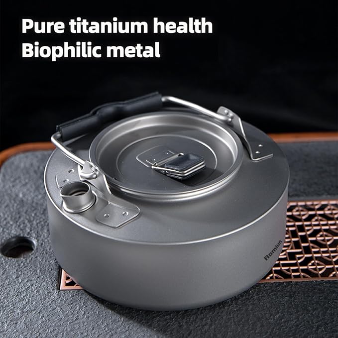 Camping Kettle Titanium Camp Tea Coffee Pot Portable Lightweight Tea Kettle Teapot Fast Heating