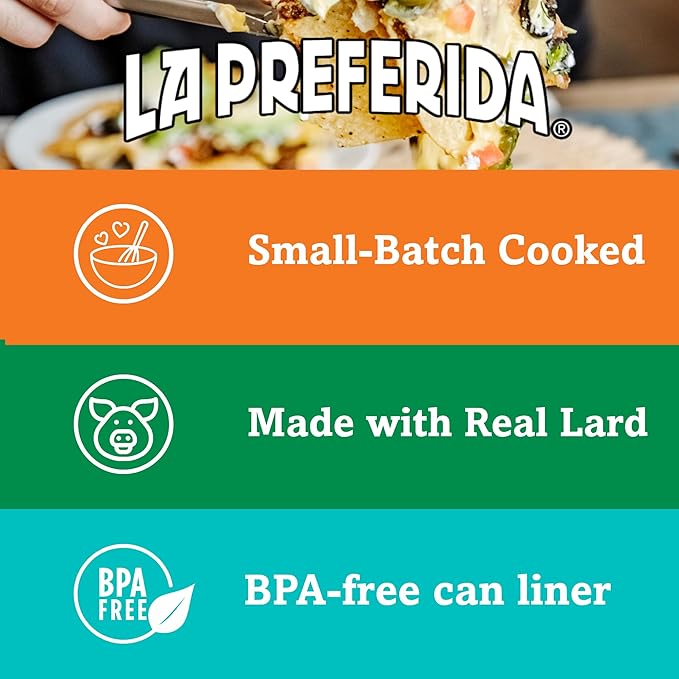 La Preferida Chorizo Refried Beans (Made with Real Pork & Beef, No Preservatives) ??Heat & Serve
