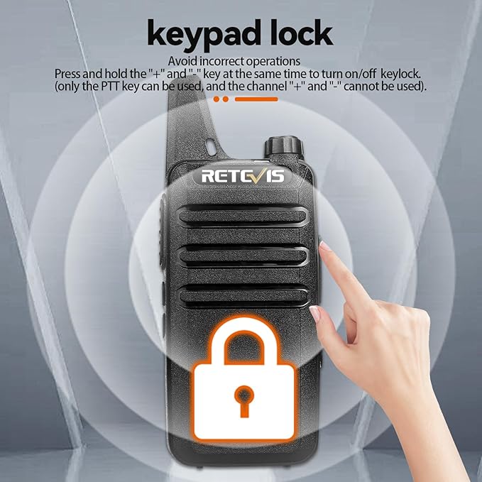 Retevis RT22 Two Way Radio Long Range Rechargeable,Portable 2 Way Radio, USB-C Charging, Handsfree