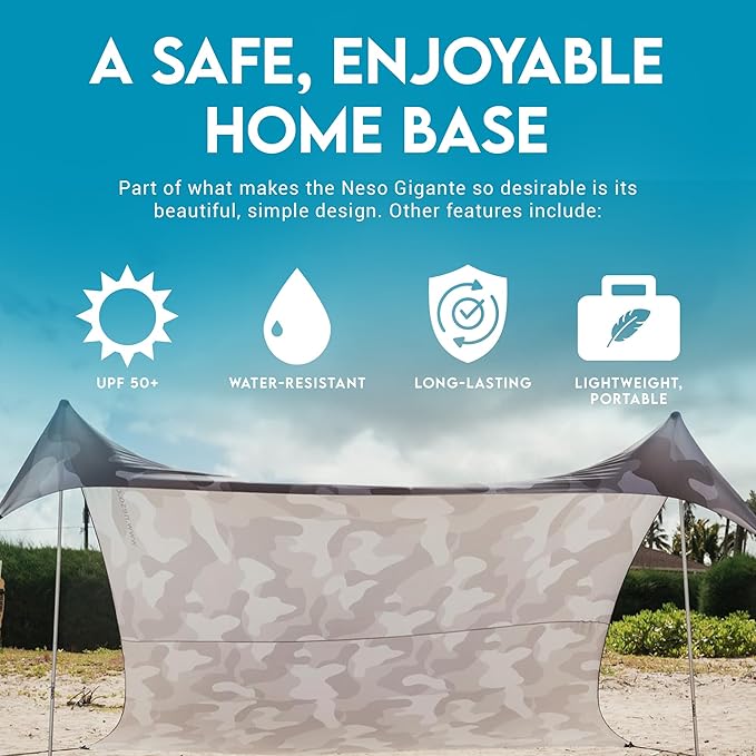 Neso Gigante - Portable Beach Tent - Ideal to Enjoy with Family and Friends - UPF 50+