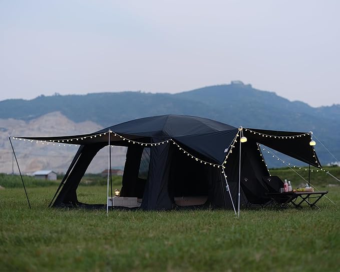 Vidalido 8-10 Person Camping Tent with 3 Door 2 Room Large Family Cabin Tents, Double Layer