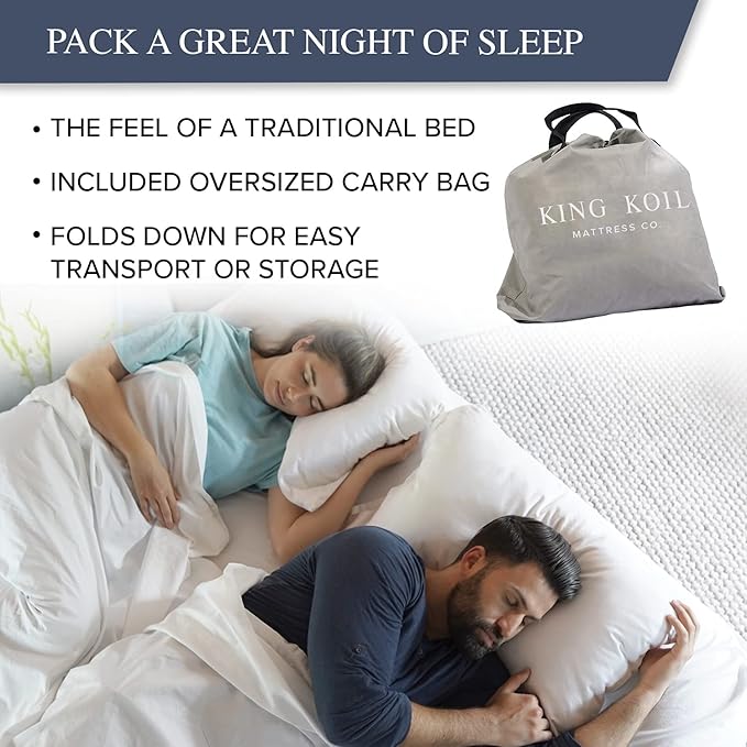 King Koil Luxury California King Size Air Mattress with Built-in High-Speed Pump Best for Home