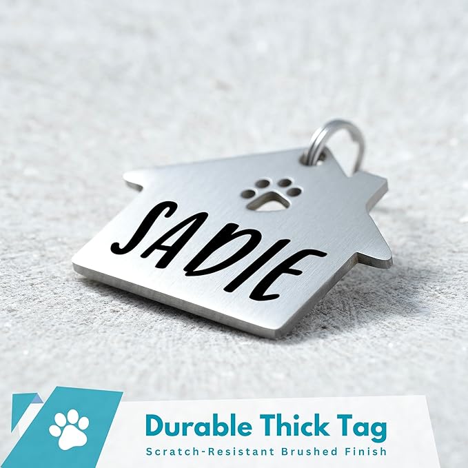 Ultra Joys Dog Tags Personalized for Pets - Hollow Paw Custom Pet ID Tag - Engraved Dog Tag for
