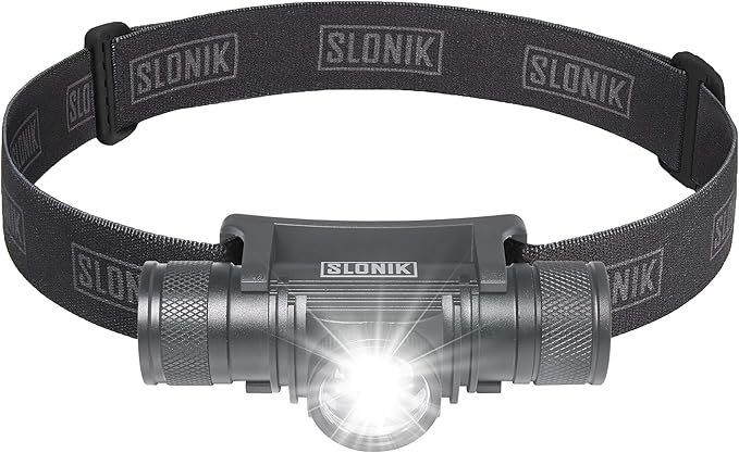 SLONIK Rechargeable Headlamp Flashlight - 500 Lumens Ultra Bright Headlight - IPX4 Waterproof Head