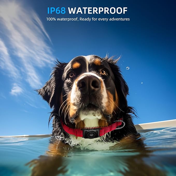 Upgraded AirTag Dog Collar, IP68 Waterproof Air Tag Dog Collar Holder, Reflective, Ultra-Durable