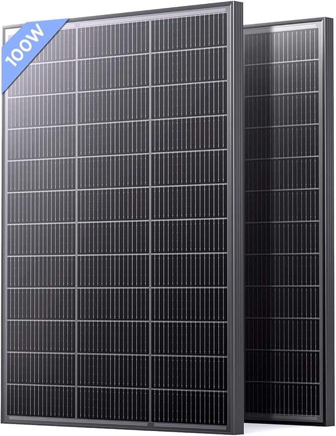 N-Type 16BB 200 Watt Solar Panel, 2Pcs Compact 12V 100W Solar Panel, 25% High Efficiency