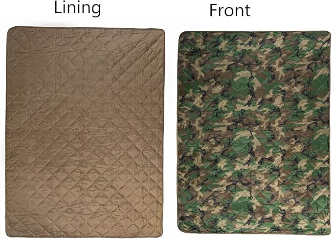 Poncho Liner Military Insulation Outdoor Camping Blanket for Travel, Beach, Grass, Picnic, Car