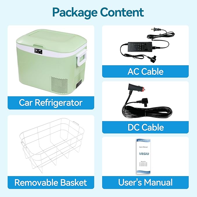 Car Refrigerator Portable 12V Fridge 19 Quart (18 Liter) 12 Volt Freezer Compressor Cooler 12V/24V