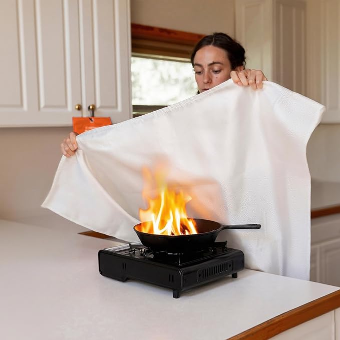 Fire Blanket for Home and Kitchen, 4 Pack 40"x 40" Emergency Fiberglass Fire Blanket with