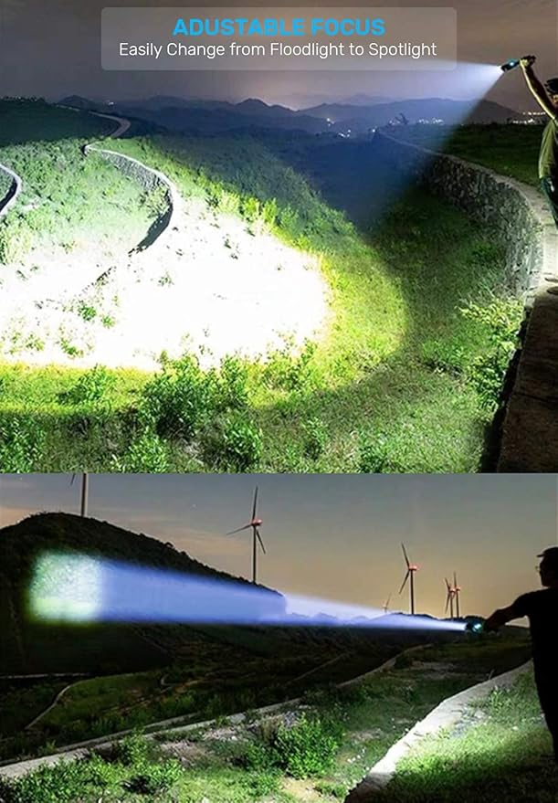 UV Flashlight Black Light, USB Rechargeable Flashlight with Magnetic Base - High Light, Side Light