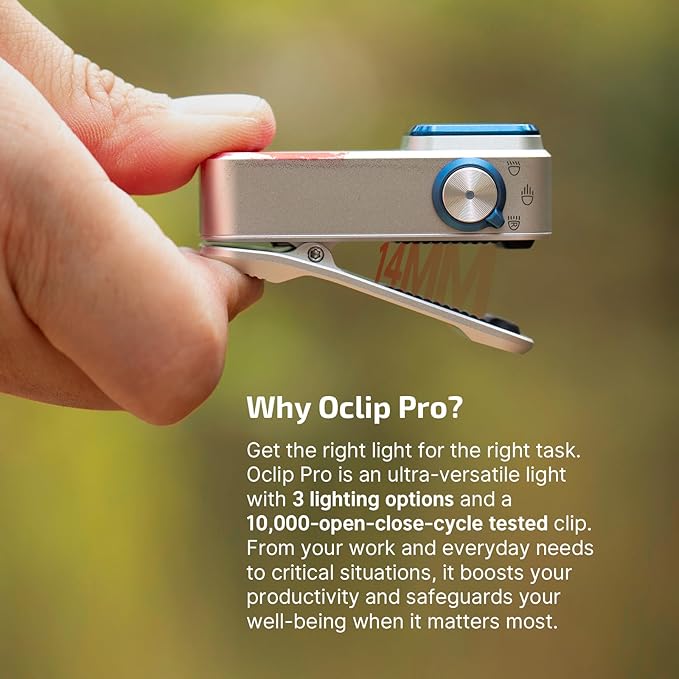 OLIGHT Oclip Pro EDC Flashlight Clip-on Light, Rechargeable 500 Lumens with Three Lighting
