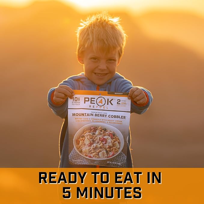 Peak Refuel Cobbler | Protein | Calories | 100% Real Ingredients | Premium Freeze Dried Backpacking