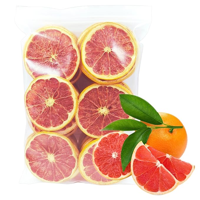 AFKCCPD Dried Grapefruit Slices, 7oz/200g Dehydrated fruit for cocktails Garnishes for Drinks