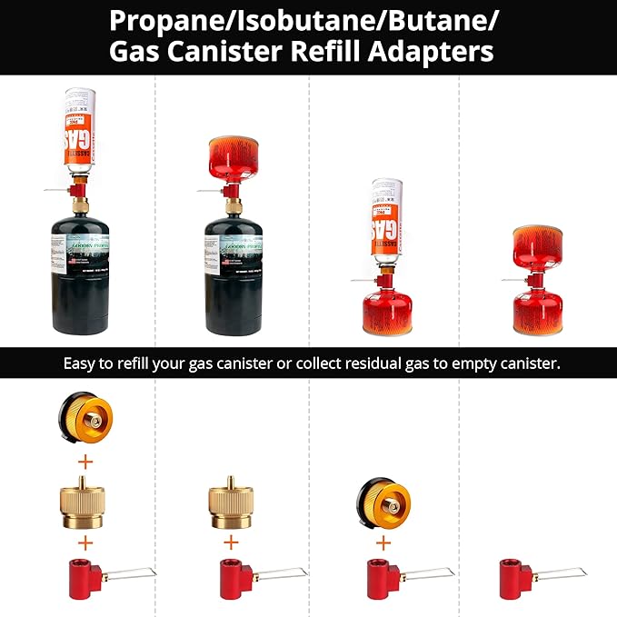 Camping Stove Burners Gas Refill Adapters EN417 Lindal Valve Canister Shifter Backpacking Stove