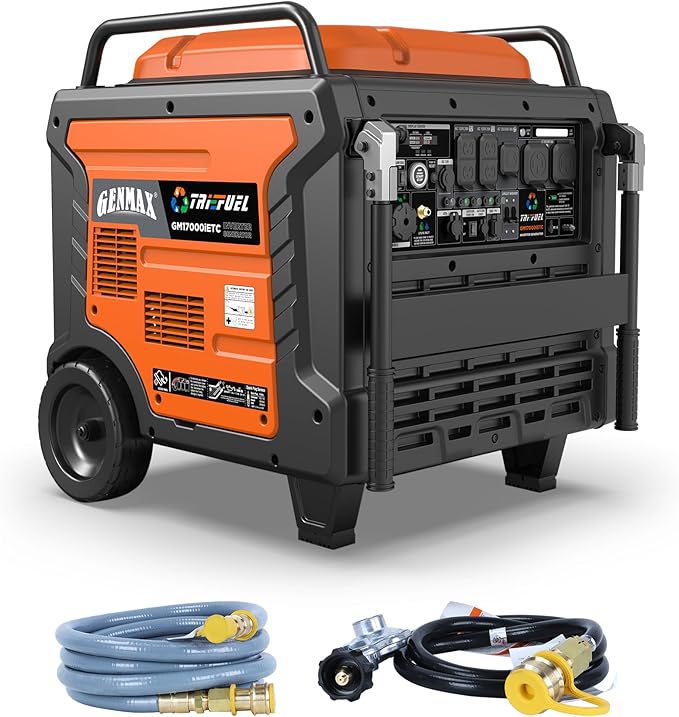 GENMAX 17000w Peak Tri-Fuel Inverter Generator-Features 2-Wire Auto Start/Stop,Ultra-Quiet Tech,CO