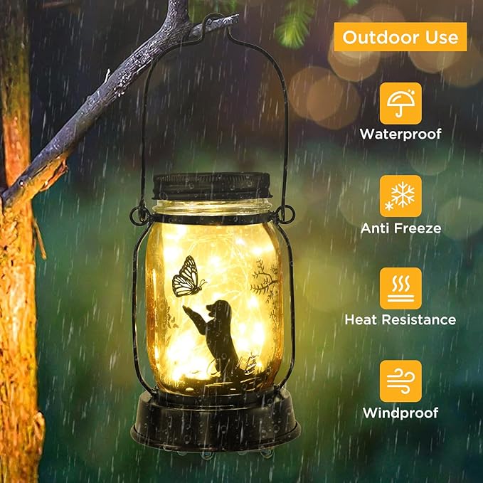kyoryuger Dog Solar Lanterns Retriever Dog Solar Lights Golden Retriever Gifts for Women Men Dog