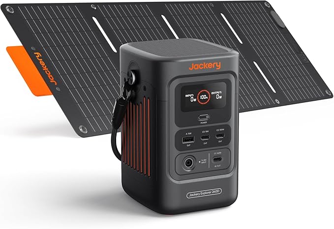 Jackery Explorer 240D Power Bank, 256Wh LiFePO4 Battery Portable Power Station, 200W DC Output with