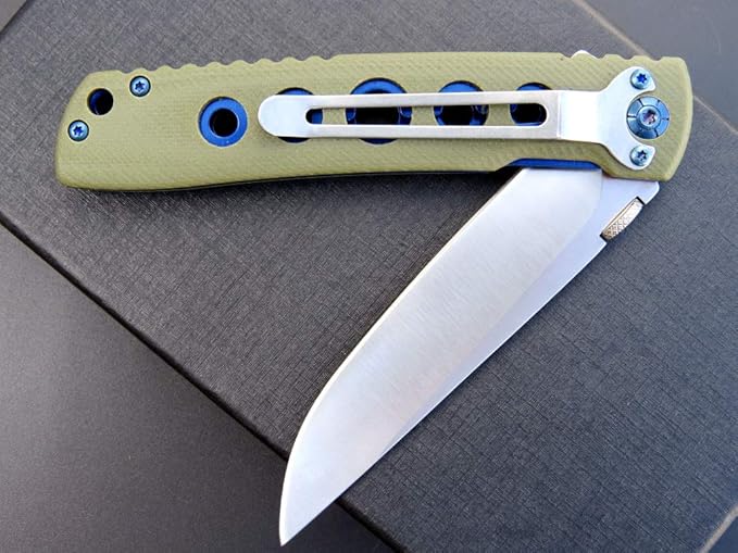 Eafengrow EF27 Folding knife, D2 Steel Blade Everyday Carry, Flipper Open, Liner Lock, G10 Handle
